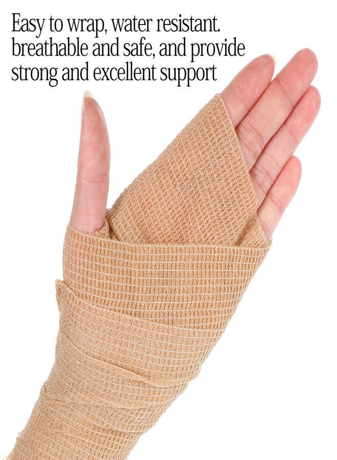 Limbeuuu 24 Rolls Self Adhesive Bandage Wrap, Vet Wrap 4 Inch x 5 Yards for Horses Dogs Wounds Care, Beige Self Sticking Elastic Bandage Tape for Wrist, Ankle, Sports - Image 4